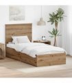 vidaXL Bed Frame with Drawer Artisan Oak 90 x 190 cm Engineered Wood