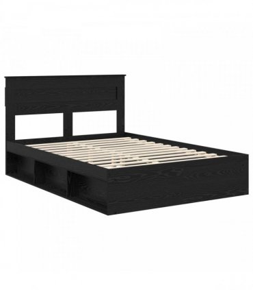vidaXL Bed Frame Black Oak 150 x 200 cm Engineered Wood