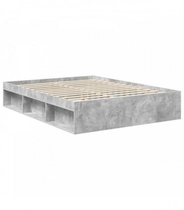 vidaXL Bed Frame Plain Concerte Grey 150 x 200 cm Solid Pine Wood
