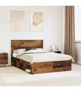 vidaXL Bed Frame Old Wood 150 x 200 cm Engineered Wood