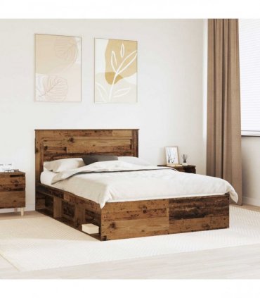 vidaXL Bed Frame Old Wood 150 x 200 cm Engineered Wood