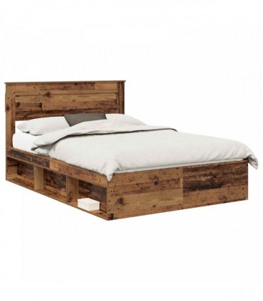 vidaXL Bed Frame Old Wood 150 x 200 cm Engineered Wood