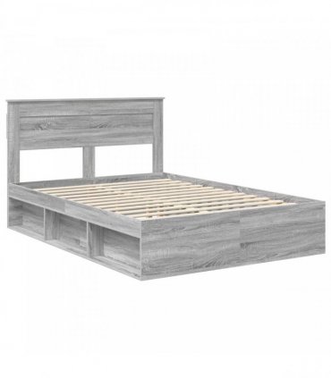 vidaXL Bed Frame Grey Sonoma 140 x 190 cm Engineered Wood