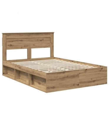 vidaXL Bed Frame Artisan-Eiche 140 x 190 cm Engineered Wood