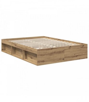vidaXL Bed Frame Artisan-Eiche 140 x 190 cm Engineered Wood