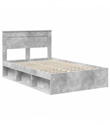 vidaXL Bed Frame Concerte Grey 135 x 190 cm Solid Pine Wood