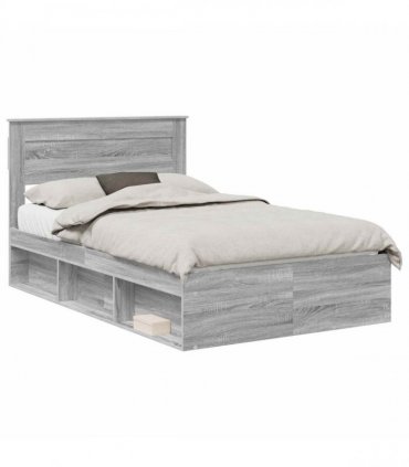 vidaXL Bed Frame Grey Sonoma 120 x 200 cm Engineered Wood