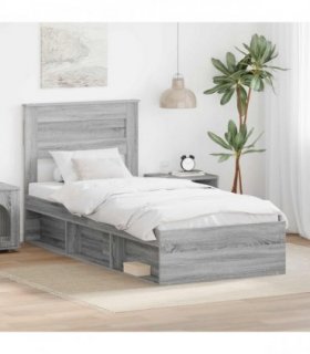 vidaXL Bed Frame Grey Sonoma 100 x 200 cm Engineered Wood