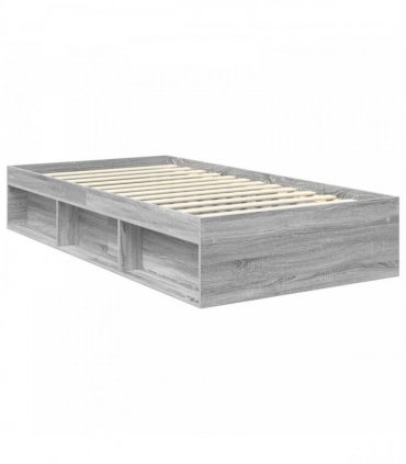 vidaXL Bed Frame Grey Sonoma 100 x 200 cm Engineered Wood