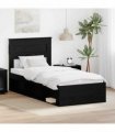 vidaXL Bed Frame Black Oak 75 x 190 cm Engineered Wood