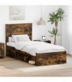vidaXL Bed Frame Smoked Oak 75 x 190 cm Engineered Wood