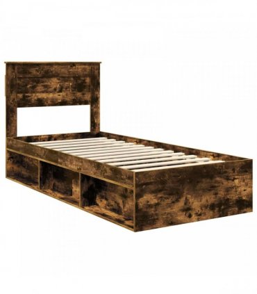 vidaXL Bed Frame Smoked Oak 75 x 190 cm Engineered Wood