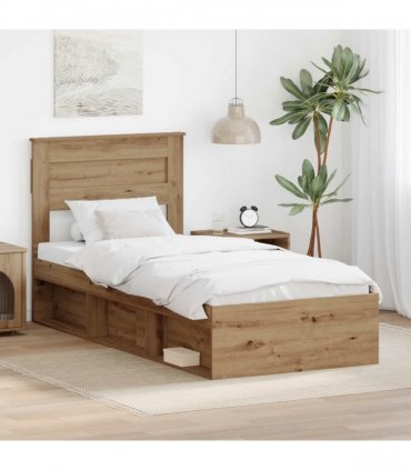 vidaXL Bed Frame Artisan-Eiche 75 x 190 cm Engineered Wood