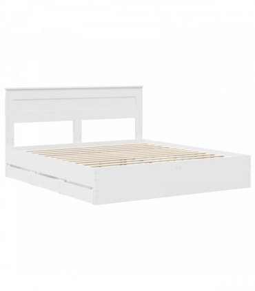vidaXL Bed Frame with Drawer White 180 x 200 cm Engineer Wood
