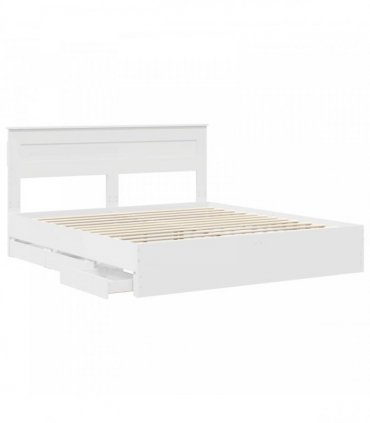 vidaXL Bed Frame with Drawer White 180 x 200 cm Engineer Wood