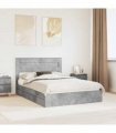 vidaXL Storage Bed Concrete Grey 150 x 200 cm Engineered Wood