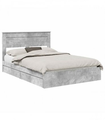 vidaXL Storage Bed Concrete Grey 150 x 200 cm Engineered Wood