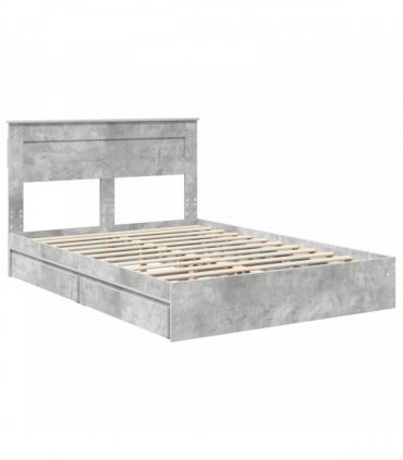 vidaXL Storage Bed Concrete Grey 150 x 200 cm Engineered Wood