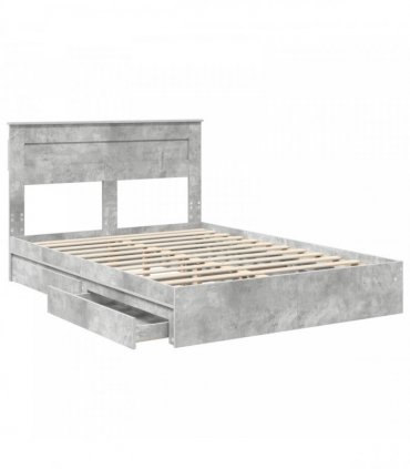 vidaXL Storage Bed Concrete Grey 150 x 200 cm Engineered Wood