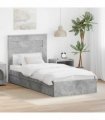vidaXL Storage Bed Concrete Grey 90 x 190 cm Engineered Wood