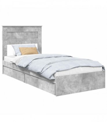 vidaXL Storage Bed Concrete Grey 90 x 190 cm Engineered Wood