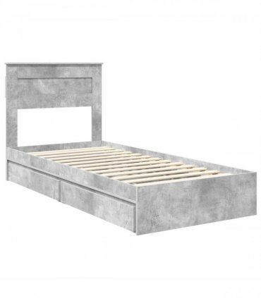 vidaXL Storage Bed Concrete Grey 90 x 190 cm Engineered Wood