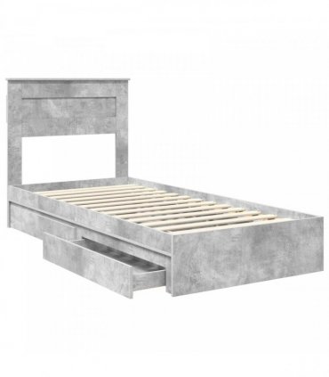 vidaXL Storage Bed Concrete Grey 90 x 190 cm Engineered Wood