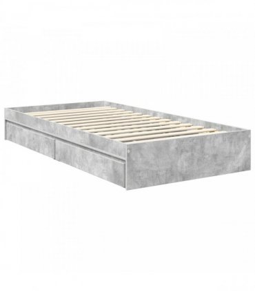vidaXL Storage Bed Concrete Grey 90 x 190 cm Engineered Wood