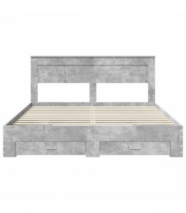 vidaXL Bed Frame Concrete Grey 200 x 200 cm Engineered Wood
