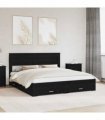vidaXL Bed Frame with Drawer Black Oak 180 x 200 cm Engineered Wood