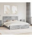 vidaXL Bed Frame Concrete Grey 180 x 200 cm Engineered Wood
