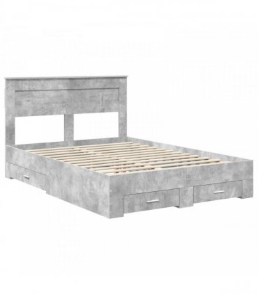 vidaXL Bed Frame Concrete Grey 150 x 200 cm Engineered Wood