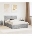 vidaXL Bed Frame Concrete Grey 140 x 200 cm Engineered Wood