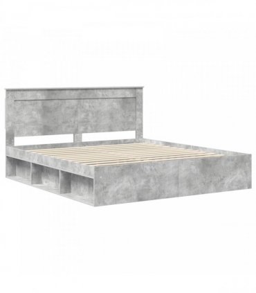vidaXL Bed Frame Concrete Grey 180 x 200 cm Engineered Wood