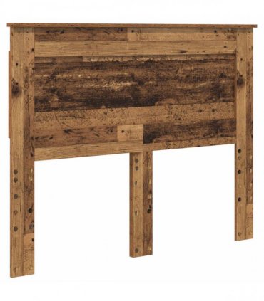 vidaXL Bed Frame with Headboard Old Wood 120 x 190 cm Solid Pine Wood