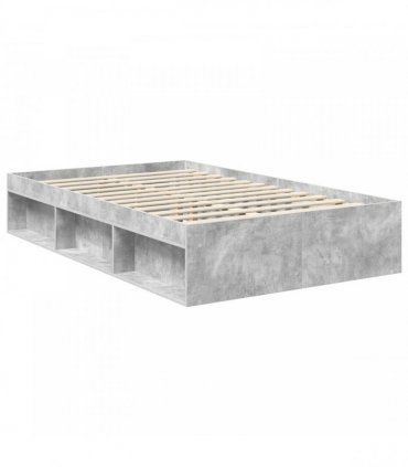 vidaXL Bed Frame Concrete Grey 120 x 200 cm Engineered Wood