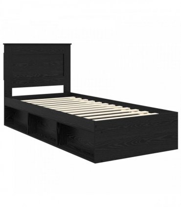 vidaXL Bed Frame Black Oak 90 x 200 cm Engineered Wood