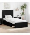 vidaXL Bed Frame Black Oak 75 x 190 cm Engineered Wood