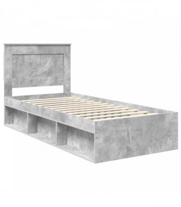 vidaXL Bed Frame with Drawer Concerte Grey 75 x 190 cm Solid Pine Wood