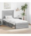vidaXL Bed Frame Grey Sonoma 75 x 190 cm Engineered Wood