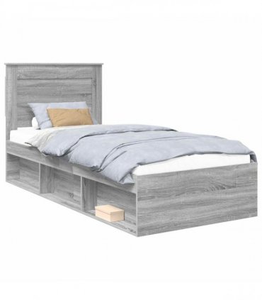 vidaXL Bed Frame Grey Sonoma 75 x 190 cm Engineered Wood