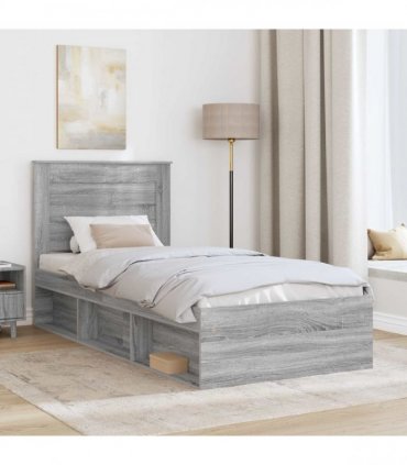 vidaXL Bed Frame Grey Sonoma 75 x 190 cm Engineered Wood