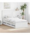 vidaXL Bed Frame with Drawer White 75 x 190 cm Engineer Wood