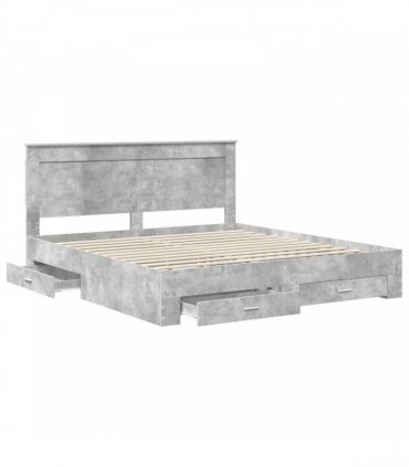 vidaXL Bed Frame Concrete Grey 180 x 200 cm Engineered Wood