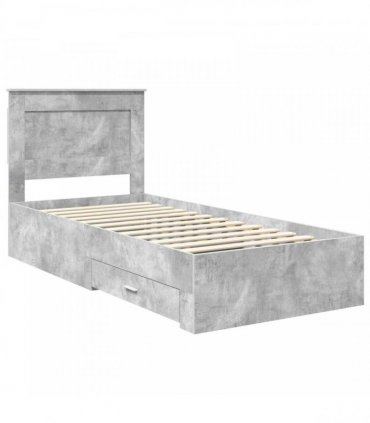 vidaXL Bed Frame Concrete Grey 100 x 200 cm Engineered Wood