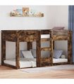 vidaXL Bunk Bed for Kids Smoked Oak 75 x 190 cm Engineered Wood