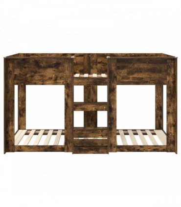 vidaXL Bunk Bed for Kids Smoked Oak 75 x 190 cm Engineered Wood