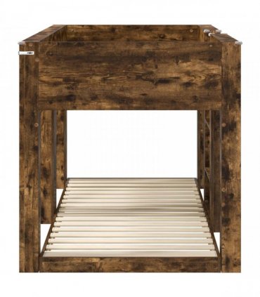 vidaXL Bunk Bed for Kids Smoked Oak 75 x 190 cm Engineered Wood