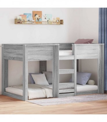 vidaXL Bunk Bed for Kids Grey Sonoma 80 x 200 cm Engineered Wood