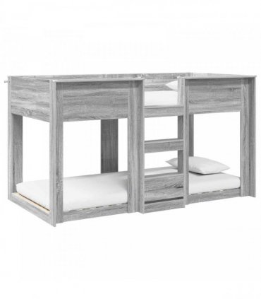 vidaXL Bunk Bed for Kids Grey Sonoma 80 x 200 cm Engineered Wood